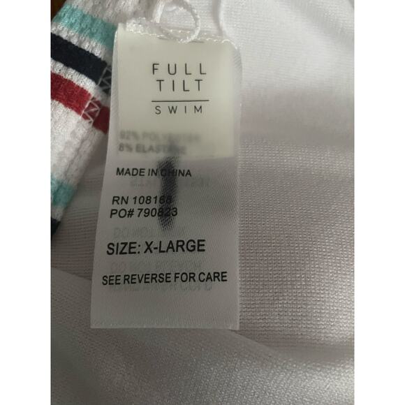 Full Tilt Bikini Swimsuit Multicolor Striped Padded Triangle Cheeky Swim - Picture 7 of 7